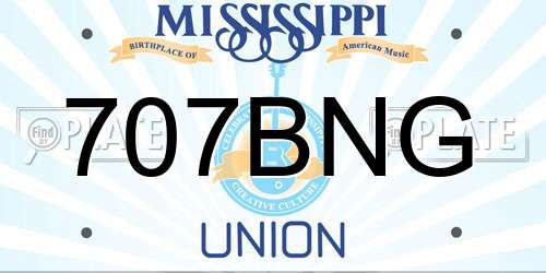 707BNG Mississippi License Plate
