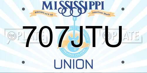 707JTU Mississippi License Plate