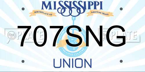 707SNG Mississippi License Plate