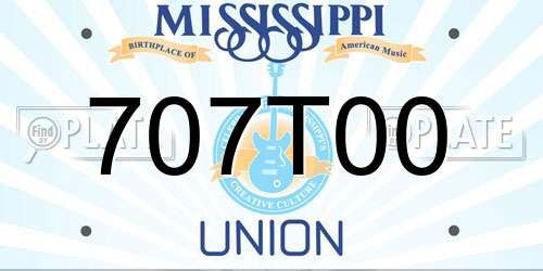 707T00 Mississippi License Plate