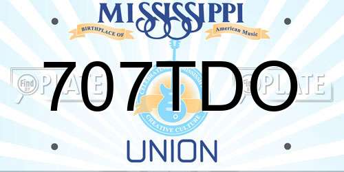 707TDO Mississippi License Plate