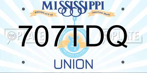 707TDQ Mississippi License Plate