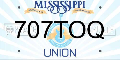 707TOQ Mississippi License Plate