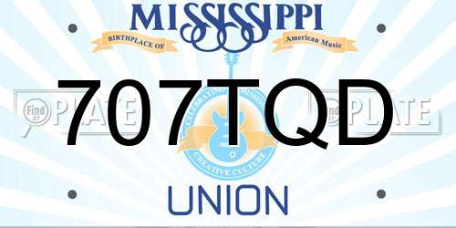 707TQD Mississippi License Plate