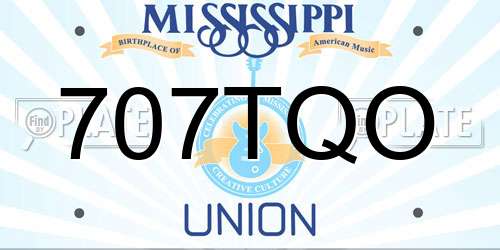 707TQO Mississippi License Plate