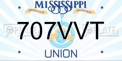 707VVT Mississippi License Plate