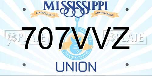 707VVZ Mississippi License Plate
