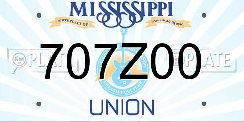 707Z00 Mississippi License Plate