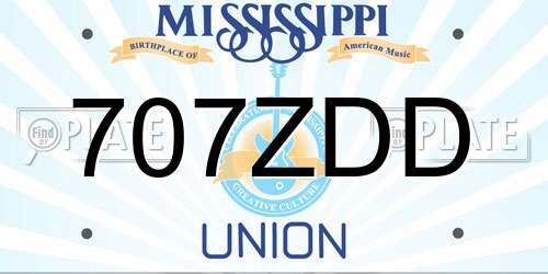 707ZDD Mississippi License Plate