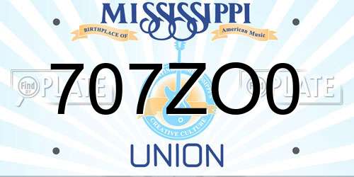 707ZO0 Mississippi License Plate