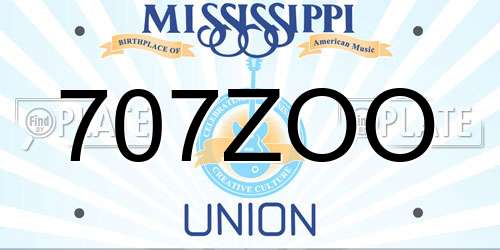 707ZOO Mississippi License Plate