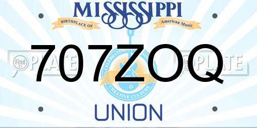 707ZOQ Mississippi License Plate