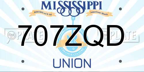 707ZQD Mississippi License Plate