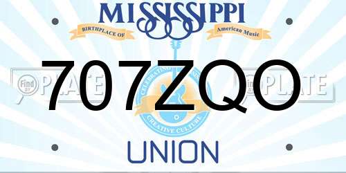 707ZQO Mississippi License Plate