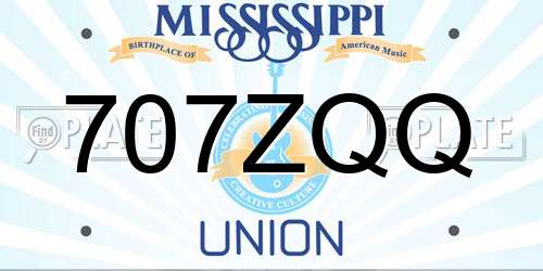 707ZQQ Mississippi License Plate