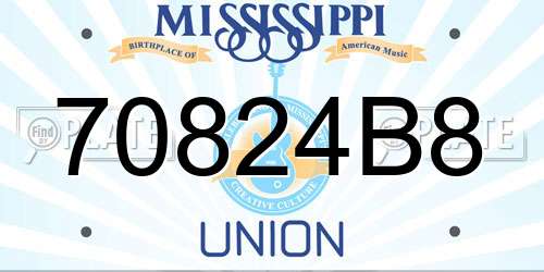 70824B8 Mississippi License Plate