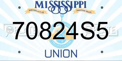 70824S5 Mississippi License Plate