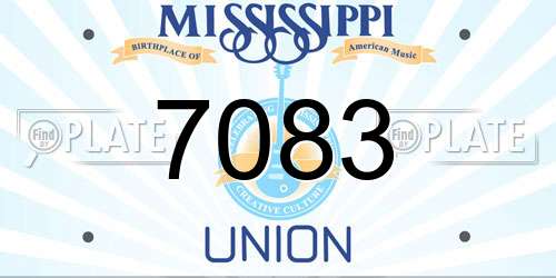 7083 Mississippi License Plate