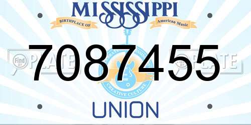 7087455 Mississippi License Plate