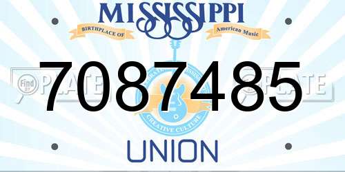 7087485 Mississippi License Plate