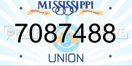 7087488 Mississippi License Plate