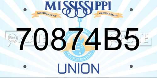 70874B5 Mississippi License Plate