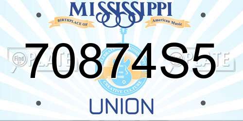 70874S5 Mississippi License Plate