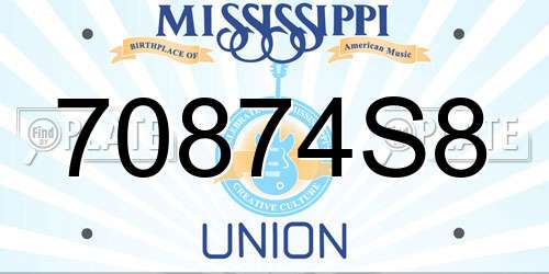 70874S8 Mississippi License Plate