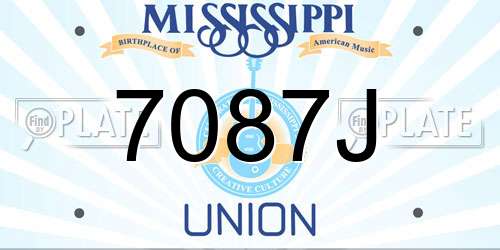 7087J Mississippi License Plate