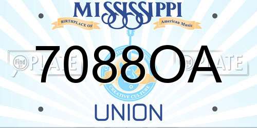 7088OA Mississippi License Plate
