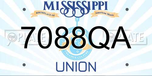 7088QA Mississippi License Plate