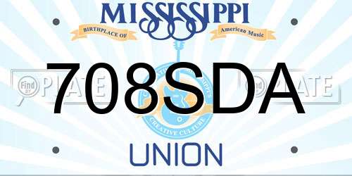 708SDA Mississippi License Plate