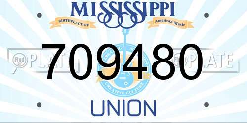 709480 Mississippi License Plate