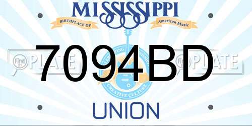 7094BD Mississippi License Plate