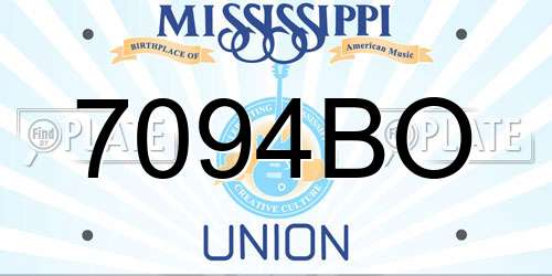7094BO Mississippi License Plate