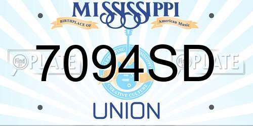 7094SD Mississippi License Plate