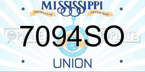 7094SO Mississippi License Plate