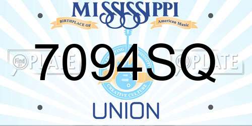 7094SQ Mississippi License Plate
