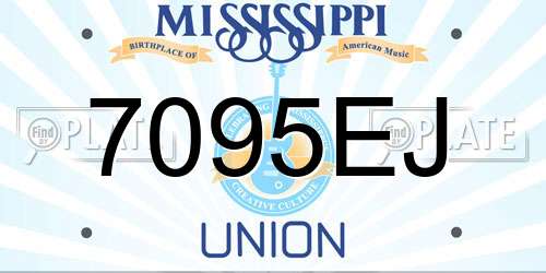7095EJ Mississippi License Plate