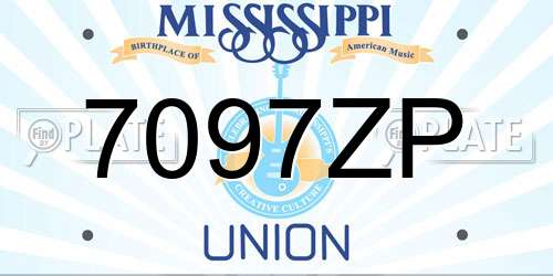 7097ZP Mississippi License Plate