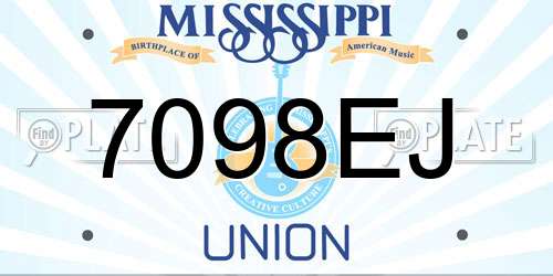 7098EJ Mississippi License Plate