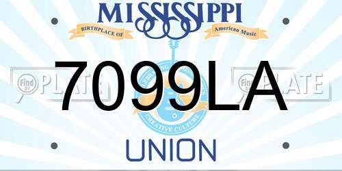 7099LA Mississippi License Plate