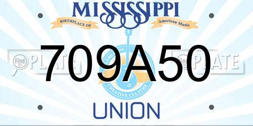 709A50 Mississippi License Plate