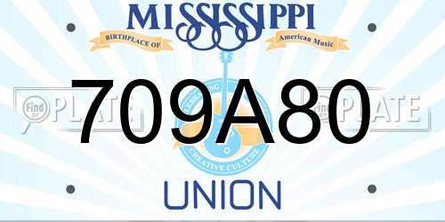 709A80 Mississippi License Plate