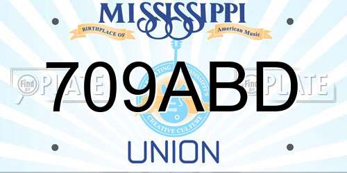 709ABD Mississippi License Plate