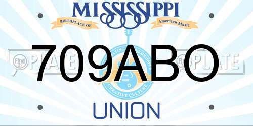 709ABO Mississippi License Plate