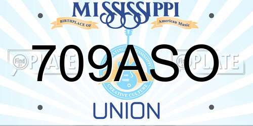 709ASO Mississippi License Plate