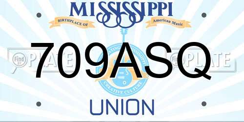 709ASQ Mississippi License Plate