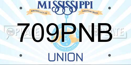 709PNB Mississippi License Plate