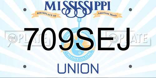 709SEJ Mississippi License Plate